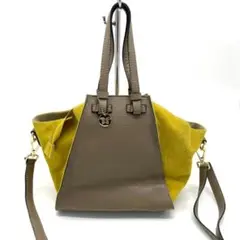 美品 ローラディマッジオ スエード×レザー 2way ショルダーバッグ