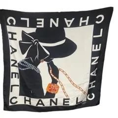 CHANEL シャネル ヴィンテージスカーフ マドモアゼル 大判シルクスカーフ