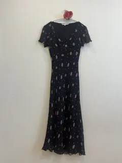LAURA ASHLEY 花柄 半袖ロングワンピース