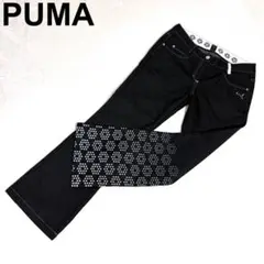 PUMA プーマ　ゴルフ　パンツ　デニム　黒　Lサイズ