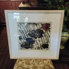 版画 Poppy 1986年 白フレーム付き