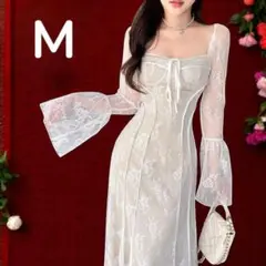 在庫処分 1点限り♡清楚系レースドレス Mサイズ シャンパンゴールド ドレス