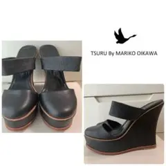 ツルバイマリコオイカワ ブラックレザー サンダル