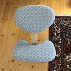 バランスチェアカバー　バランスイージーカバー　ブルーグレー×ピンクサークル柄