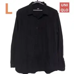 【UNIQLO/ユニクロ】 長袖 シャツ メンズ L ブラック 秋冬