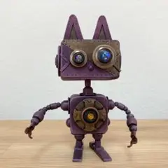 5、ミニロボット　スチームパンク　紫ネコ 11.5cm