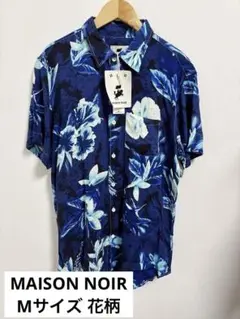 MAISON NOIR 花柄シャツ　半袖　Mサイズ ブルー