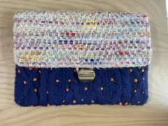 【美品】H.P.FRANCE coohem ヨネトミツイード クラッチバック