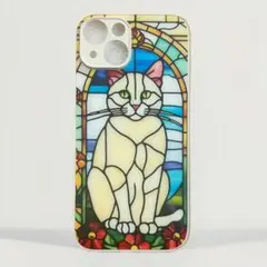 猫 ステンドグラス iPhone 14 ケース
