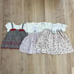 メゾピアノTシャツ＆スラップスリップワンピース×2 セット