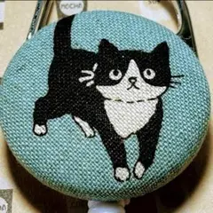 リールキーホルダーS427★ハンドメイド　のんびり♡にゃんこ