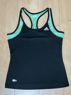 adidas クライマクール タンクトップ M ブラック/グリーン