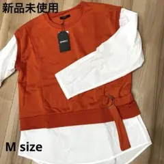 【新品タグ付】SPINKLE ドッキングカットソー　ロンT 重ね着風　Mサイズ