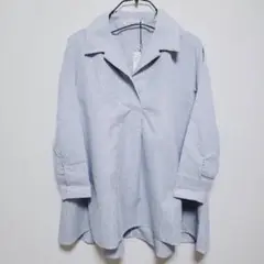 ☆新品☆イーハイフンワールドギャラリー ストライプAラインスキッパーシャツ F☆