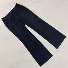 23区 スラックスパンツ ダークグレー ウール混 44サイズ ロング丈 シンプル