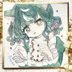 【透明水彩】ロシアンブルーちゃん【豆色紙】