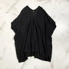 A17274 美品 ズッカ サマーニット ドレープ ワイドシルエット 黒 M