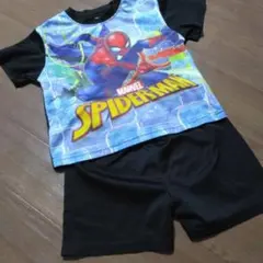 スパイダーマン　半袖パジャマ　110　黒　上下セパレート