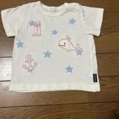 綿100 コンビミニ　Tシャツ　クジラ　マリン　サイズ70