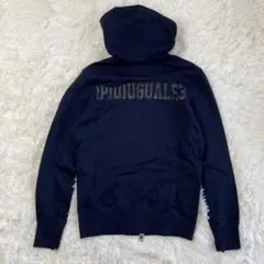 【美品】 1piu1uguale3 ロゴ ジップパーカー ネイビー Ⅲ S