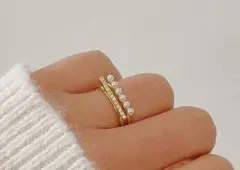 新品未使用品★メルカリ便☆パールシルバー指輪 ☆レディース
