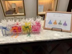 結婚式　ドレスの色当て　説明書　(青・オレンジ・緑・紫)