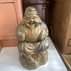 金色の笑う恵比寿様　七福神　縁起物　置物