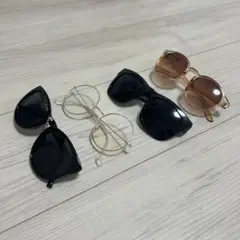 伊達メガネ サングラス 4点セット