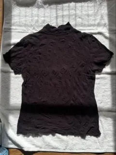セプト 未使用品 立ち襟 半袖ニット 半袖Tシャツ 日本製 ブラック M