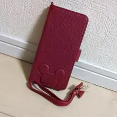 【新品】AQUOS SENSE 4 手帳型ケース　 レッド　ミッキー柄