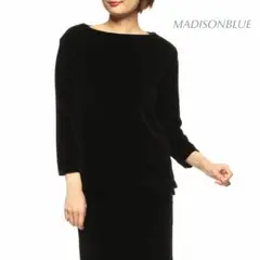 MADISONBLUE マディソンブルー ボートネックベロアプルオーバー