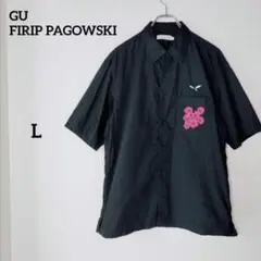 GU × FIRIP PAGOWSKI コラボ 半袖 シャツ 刺繍 黒 L