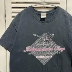 スポーツ Tシャツ 古着 黒 ソフトボール 女性 野球 ベースボール イラスト
