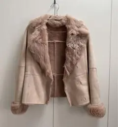 レッセパッセ LAISSE PASSE 本革ムートン コート ピンクベージュ