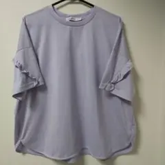 フリル付きラベンダーTシャツ 半袖