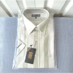 DAKS LONDON　半袖　シャツ　シワ加工　メンズ　黄色　スタンドカラー