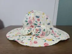 【48cm】子供　ベビー　花柄ハット バケットハット　メッシュ