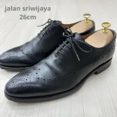 ジャランスリワァヤ ホールカット 本革 革靴 ブラック 黒 メダリオン 26cm