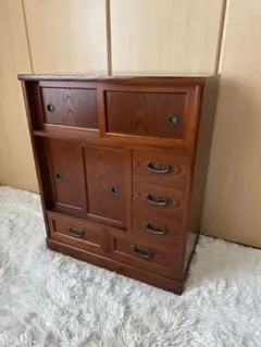 【珍品】隠し収納有り！からくり箪笥 民芸小箪笥 小物箪笥 珍品】隠し収納有り！からくり箪笥 民芸小箪笥 小物箪笥（No.005