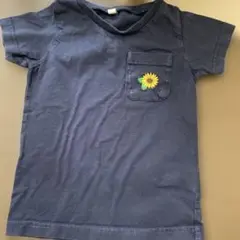 ネイビーひまわり刺繍Ｔシャツ