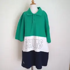 CHUMS チャムス ビックロゴプリント ３色切り替え ポロシャツ