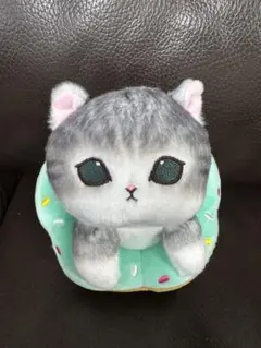 モフサンド　ドーナツ　ぬいぐるみ　ドーナツにゃんぬいぐるみS　見上げ灰白