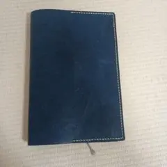 ネイビーブルー レザー ブックカバー A5サイズ