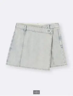 新品 GU デニムラップスコート XL ミニスカート キュロット