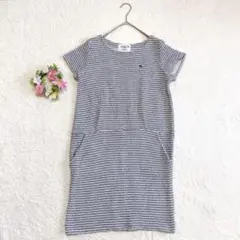 美品★ 【アーノルドパーマー】 チュニック ワンピース (L) ロゴ刺繍 半袖