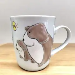 プレゼントにも✨マグカップ コップ 食器 九谷由紀作 犬 動物 蝶々