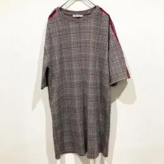 【ZARA TRAFALUC】S ワンピース チェック柄 グレー 美品