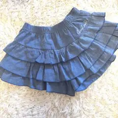 フリル　デニム　スカート　キュロット