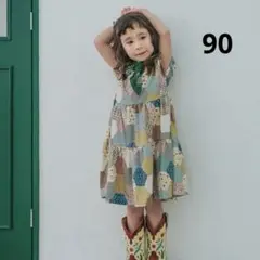 soft cheese しまむら miccorid パッチワークワンピース 90