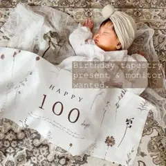 フォト飾り HAPPY 100days タペストリー 写真映え 赤ちゃん 誕生祝